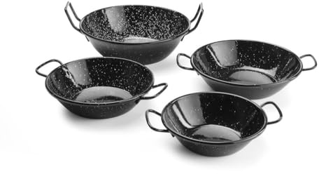 HENDI Paellaschüssel, Emailliert, Tiefe Ausführung, geeignet für Gasherd, Elektroherd, Ceranherd, Geschirrspüler, ø170x(H) 40mm, Flachstahl