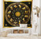 ABAKUHAUS Astrologie Wandteppich und Tagesdecke, Signs Kreis Sonne-Mond aus Weiches Mikrofaser Stoff Waschbar ohne Verblassen Digitaldruck, 230 x 140 cm, Dunkles Waldgrün