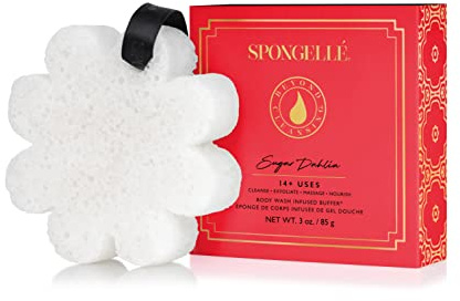 Spongellé Boxed Flower Shower Gel Infused Body Buffer, Sugar Dahlia