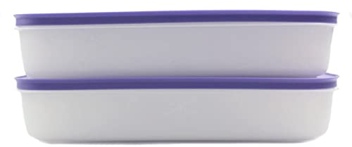 Tupperware Gefrier-Behälter 2,25 L lila weiß flach EIS-Kristall Eiskristall (2)