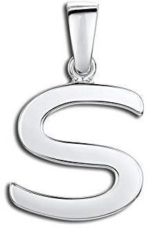 Amberta 925 Sterling Silber Anhänger - Personalisierte Charm Buchstaben für Damen und Männer - Symbole Kombinieren - Stil S