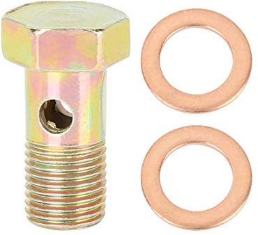X AUTOHAUX M10x1.0mm Metric Thread Banjo Bolts Brake Fitting Adapter with 2pcs M10 Washers