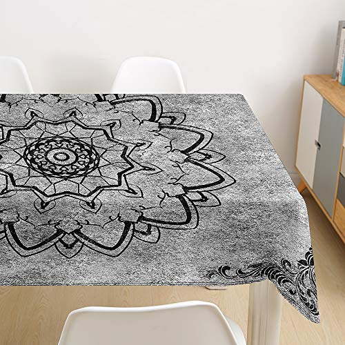 Hiser Tischdecke Outdoor Abwaschbar, Wasserabweisende Staubdichte Küche Esstisch Tischdecke Rechteckig Desktop Dekorative Tuch Hotel Bankett Party (D,140x200cm)