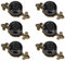MengH-SHOP Cabinet Knob Round Door Knobs Vintage Ceramic Pull Handle with Screws for Cabinet Wardrobe Drawer Cupboard 6 Pcs Copper & Black