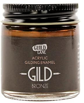 Guild Lane - GILD Acrylic Gilding Enamel Paint - Bronze - Furniture, Metal, Glass, Wood, Plastic, Ceramics & More - Water-Based Metallic Paint - 30ml Jar