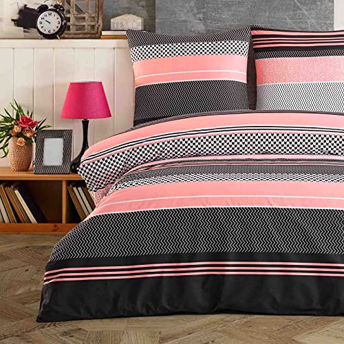 Buymax® Bettwäsche 155x220 100% Baumwolle 4-Teilig Bettbezug - Bettwäsche-Sets 155 x 220cm mit 2 mal Kissenbezüge 80x80cm, ÖKO-TEX Renforcé-Bettdeckenbezüge Set mit Reißverschluss
