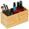 Relaxdays Ordnungsbox Bambus, schmale Aufbewahrungsbox ohne Deckel, HBT 9,5x18x9 cm, Bambusbox Küche, Bad, Büro, Natur