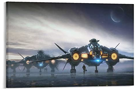 Poster / Kunstdruck auf Leinwand, Motiv Star Citizen Raumschiffe, 40 x 60 cm