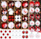 42pcs Classic Retro Red White Hanging Christmas Balls Ornaments Set for Christmas Holiday Festival Home Party Wedding Decor