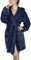 Gräfenstayn Bademantel Damen flauschig mit Kapuze - Kuschelfleece - Öko-Tex Standard 100 - Morgenmantel leicht & kurz - Größe (L, Blau)
