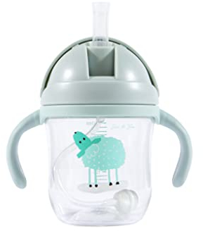 Ben & Boo, Baby Sippy Cup 6+ Months, Leak Proof, Weighted Straw Cup, 360 Cup for Toddlers, Silicone Sippy Cup with Flip Top Lid, Non Spill, 220ml, Easy Grip Handles, Baby Water Cup, Weaning Cup, Blue