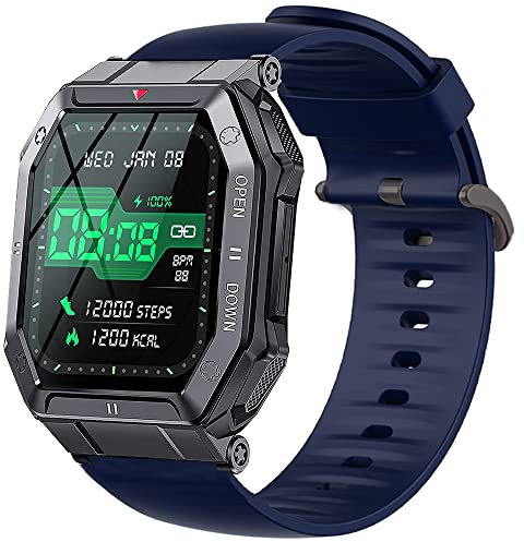 Blueshaweu Armband Kompatibel Für LEMFO K55 Smartwatch, Sport Silikon Classic Ersatz Uhrenarmband Für LEMFO K55 / EIGIIS K55 /LinsonK K55 Smartwatch (blau)