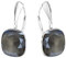 Square 12 mm 44 Farben Wunderbar Hängend Ohrringe 925 Silber Österreichische Zirkonia - Schmuck für Frauen und Mädchen - Hängeohrringe Ideal für Geschenke für Frauen (Grey)