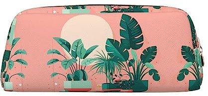 vacsAX Schöne getopfte grüne Pflanzen Bleistift Fall Bleistift Beutel Münze Beutel Kosmetiktasche Büro Schreibwaren Organizer Tragbare Bleistift Tasche