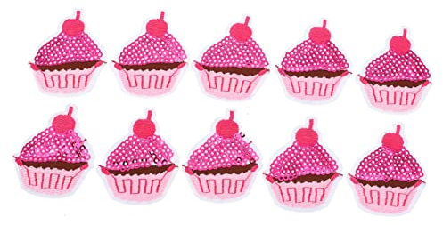 COHEALI 10stücke Teiliges Cupcake Stoffaufnäher Zum Aufbügeln Glitzernde Applikationen Für Kreatives Nähen Und Basteln Einfache Anwendung Kleidung Schals Tischdecken Und Mehr