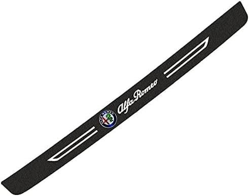 VALKEM Auto Ladekantenschutz Leiste für Alfa Romeo Giulia Stelvio Giulietta 159 147 156 166, Kohlefaser Heck Rear Bumper Aufkleber Auto Stoßstangenschutz Folie, Auto Kratzfeste Zierstreifen Zubehör