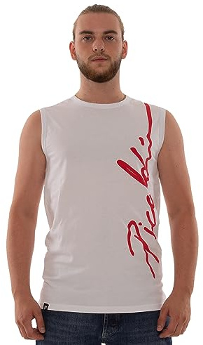 Picaldi® Tank-Top Male | Ärmelloses Shirt mit Print | Rundhalsausschnitt (S, White)