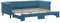 vidaXL Tagesbett, Sofabett Ausziehbar, Gästebett Schlafsofa für Schlafzimmer Wohnzimmer, Ausziehbett Sofa Bettsofa, Modernes Design, Blau 90x200cm Samt