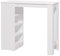 Homestyle4u 2530, Bartisch Weiß Holz Tresentisch Eiche Hochtisch Bartresen mit Regal Tisch Küchentisch 120 x 105 x 50cm