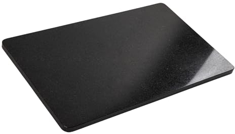 Lovdeco Tabla de cortar negra de granito, tabla de repostería para cocina, losa de mármol negro, regalo con pies antideslizantes, 20 x 12 pulgadas, 1 pieza