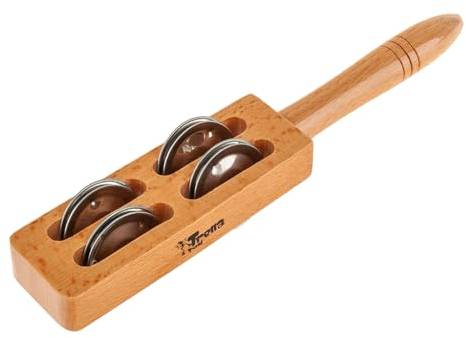 TrellaTon® Schellenstab mit 4 Paar Tamburinschellen I Wiemann Lehrmittel