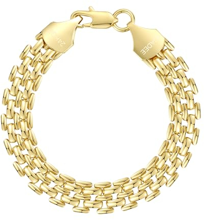 DJADEE Damen Armband Gold vergoldet 999er Gold 24 Karat Wasserfest Damenarmband Hochwertig Damen Armband ELEGANCE (19)