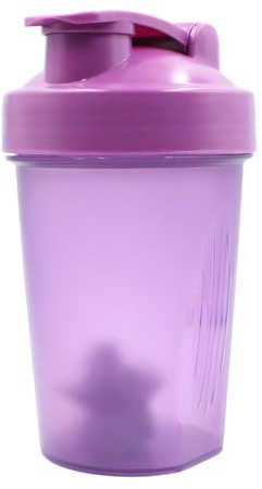 GZSYWZ Protein Shaker Bottle 14oz With PP Ball Leak Proof Secure Drinking Flip Cap 400ml Shake Cup Water Bottle For Powder Shaker Gym Sports Supplement Fitness Workout (Purple)