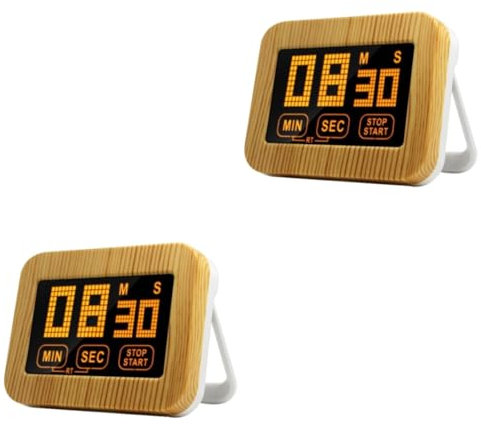 Alipis 2pièces Minuteur De Cuisine Tactile à Écran LED Minuteur Magnétique Pratique pour Cuisiner Et Activités sans Pile Design Compact avec Support Et Aimant