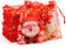 CLTPY 100 Stück 13x18 CM Organzasäckchen Weihnachten Rot, Schneeflocken Organza Säckchen, Schmuckbeutel, Geschenksäckchen, Geschenk Organzabeutel, Geschenkbeutel Weihnachten für Hochzeiten Party