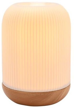 Hestia Striped Aromatherapy Lamp – Upper Warms Oil Melts to Generate Calming Aroma. Relaxing, Cosy Illuminations & Contemporary Matt Finish. Bedroom, Kitchen, Living Room, Office, or Lounge.