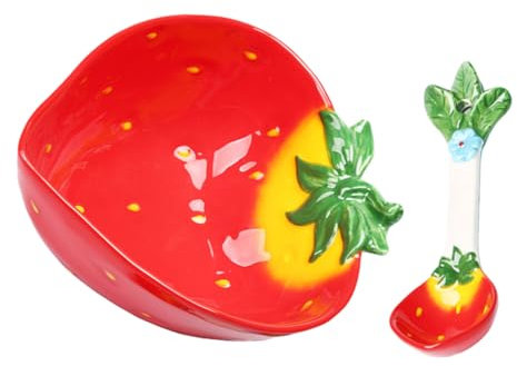 LABRIMP Cuenco De Cerámica con Forma De Cuchara para Ensalada De Fresas Y Niñas para Comidas De Niños Y Niñas