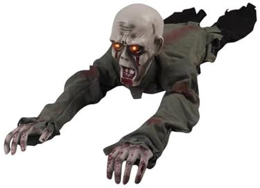 Perfeclan Animierte kriechende Geist-Halloween-Dekoration, soundaktiviert, mit leuchtenden Augen, elektrisch, gruselige Horror-Requisiten für Spukhaus und Party