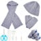 WEBEEDY 3 Set Anfänger Mütze Schal Handschuhe Strickset Komplettes DIY Strickset Mit Hochwertigem Garn Und Ausführlicher Anleitung Für Erwachsene Strick Und Häkelbedarf Schönes Geschenk (Grau)