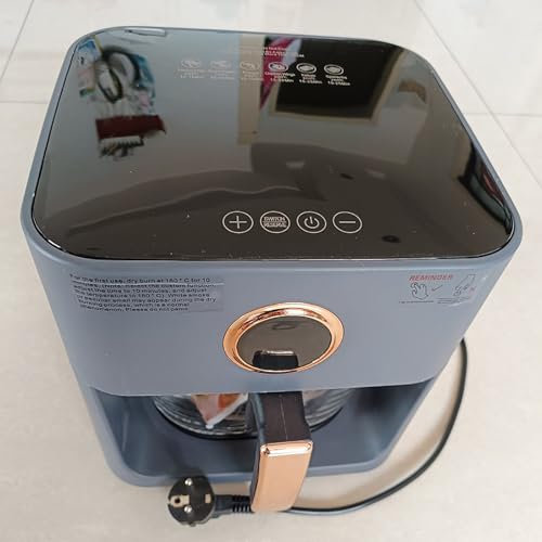 Forno Friggitrice Ad Aria Da 4 Litri, Friggitrice Ad Aria Domestica, Vetro Antiaderente Blu, Controllo Vocale, Con Timer E Controllo Della Temperatura, Friggitrice Ad Aria Domestica Senza Olio,B