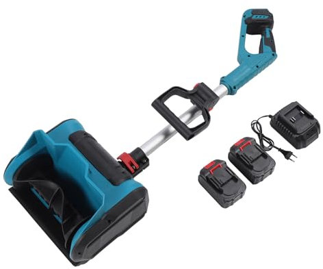 Pala Spazzaneve Elettrica, Spazzaneve Alimentato a Batteria Spazzaneve a Batteria in Acciaio Al Carbonio 21V con Batterie e Caricabatterie per Patio (Spina europea)