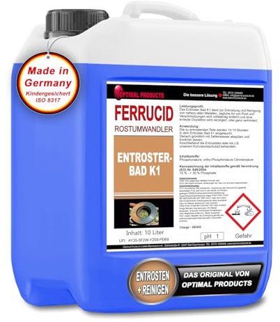 Optimal Products die bessere Lösung Tauchbad Rostlöser Rostumwandler Entroster Industriequalität 5 Liter Kanister