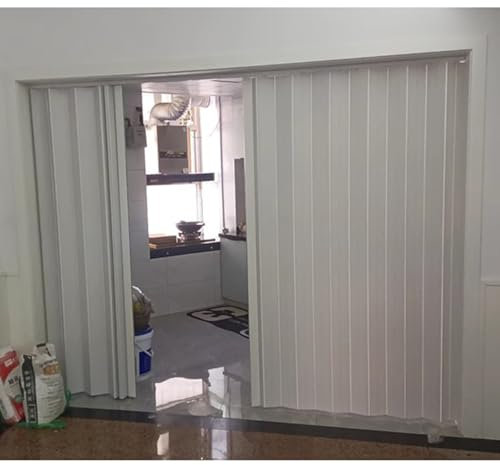 Porte a libro Porta a fisarmonica interna personalizzabile per la privacy, Porte bifold in PVC leggero con accessori, Porta divisoria pieghevole per cucina, balcone e camera da letto(70x190cm/27.6x75i