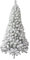 Albero di Natale Pan di zucchero Bianco Verde Innevato Realistico Molto Folto Alta Qualità PVC Antifiamma con Base (150cm)