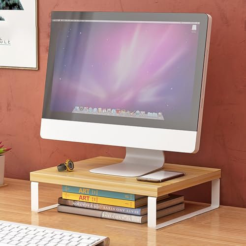 Onxyrbyte Rehausseur Ecran Pc Bureau,RéHausseur éCran Ordinateur,Support De Moniteur en Bois,Rehausseur Ecran Pc,Rehausseur De Moniteur D'Ordinateur,Ergonomique,pour Pc,Ordinateur Portable