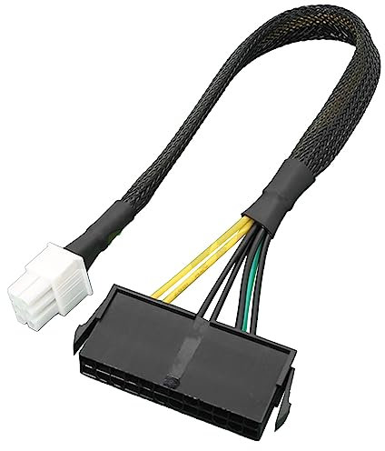 Cable adaptador de corriente de 24 pines a 6 pines, calibre de 18 AWG, cable de conexión de fuente de alimentación para placa base de 6 pines