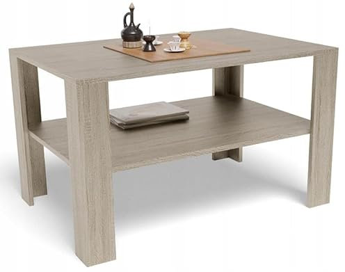 MATKAM Moderner Couchtisch B100 x T68 x H60 cm, Minimalistisches Design für Ihr Zuhause, Hochwertige Verarbeitung, einfache Montage (Sonoma Eiche)