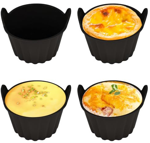 bssmmai Lot de 4 moules en silicone pour friteuse à air chaud, moules à gâteau pour friteuse à air chaud, moules à muffins en silicone pour friteuse à air chaud