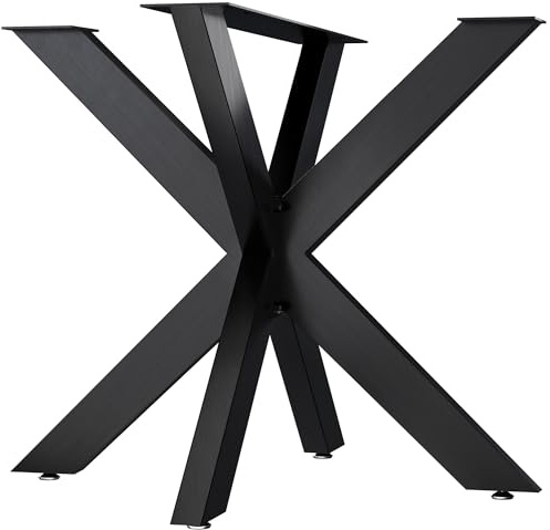 CLP Pieds de Table Hardwick I Patins pour Tables DIY de 71 cm de Hauteur I Pied de Table en Forme d'étoile en Acier Peint par poudrage, Couleur:Noir Industriel, Taille:85x85x71 cm