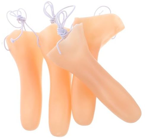 Générique Lot De 4 Longs Nez pour Déguisement d'halloween Accessoire Décoratif en Vinyle Beige