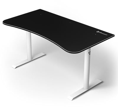 Arozzi Arena Bureau Gamer Medium Blanc | 140x76 cm, tapis de souris microfibre, gestion des câbles, pieds en acier robustes, pour petits espaces