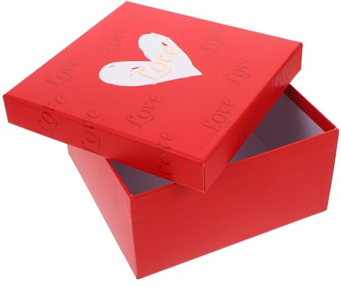 ibasenice Romantische Geschenkbox aus Robustem Papier mit Deckel Vielseitige Aufbewahrungs Verpackungsschachtel für Schmuck Hochzeit Valentinstag Elegante Deko und Süßigkeiten
