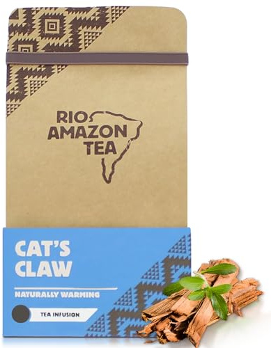 Rio Amazon Cat's Claw Tea Bags – Organic Cat’s Claw Bark for Immune & Kidney Support – Anti-Inflammatory Herbal Tea – 90 Teabags – Caffeine-Free, Alcohol-Free – Ginger, Cinnamon, Cardamom, Orange