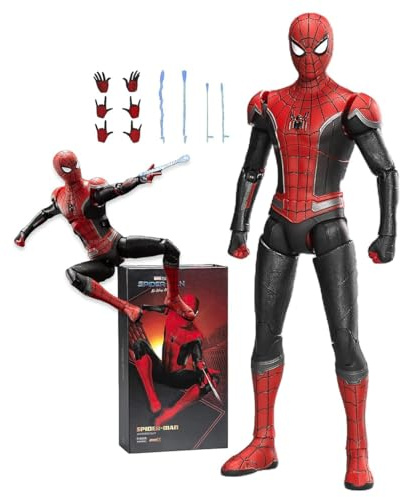 ZD Toys 1/10 Scale 7 inch No Way Home Spider-Man Red and Black Upgraded Suit Collector Action Figure