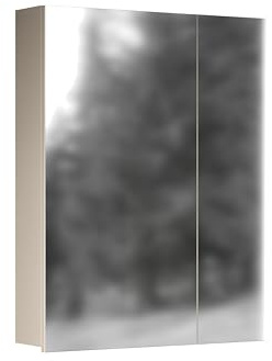 Badspiegel Universal Kaschmir / Spiegelglas · B 60 x H 77 cm | B 60 x H 77 cm · feuchtraumgeeignet · optional mit LED-Beleuchtung · 2 Türen, 2 Einlegeböden