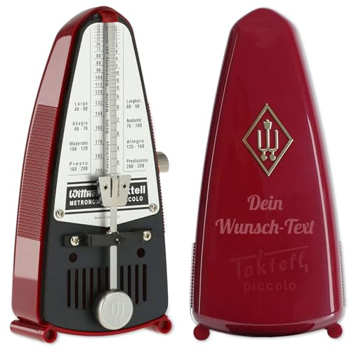 Wittner mechanisches Metronom 834 Piccolo Rot mit personalisierter Gravur